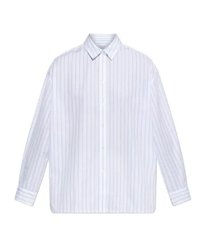 Maison Kitsuné Striped Long-sleeve Shirt In White