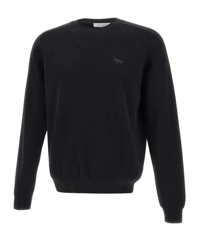 Maison Kitsuné Embroidered-fox Sweater In Black