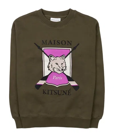 Maison Kitsuné Long Sleeve Sweatshirt In Green