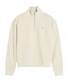 Maison Kitsuné Profile Fox-embroidered Half-zip Sweatshirt In White