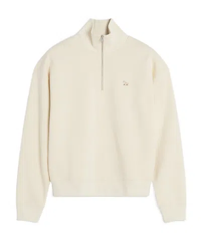 Maison Kitsuné Long Sleeve Sweatshirt In White
