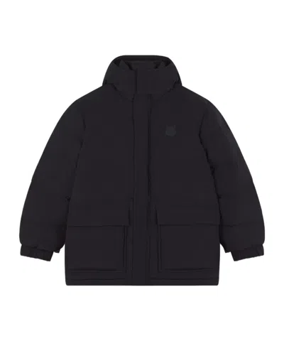 Maison Kitsuné Long-sleeved Down Jacket In Black