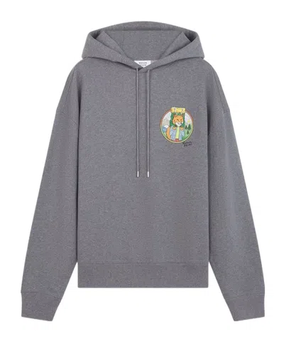 Maison Kitsuné Long-sleeved Hooded Hoodie In Gray