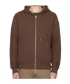 Maison Kitsuné Brown Bold Fox Head Patch Zipped Hoodie In Brown