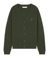 Maison Kitsuné Bold Fox Head Patch Knitted Cardigan In Black