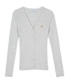 Maison Kitsuné Long-sleeved Knitted Cardigan In White