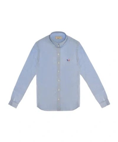 Maison Kitsuné Long-sleeved Shirt In Blue