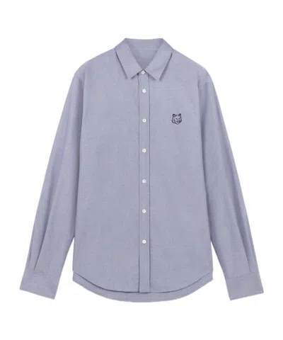 Maison Kitsuné Long-sleeved Shirt In Gray
