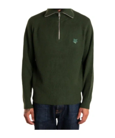 Maison Kitsuné Long-sleeved Sweater In Black
