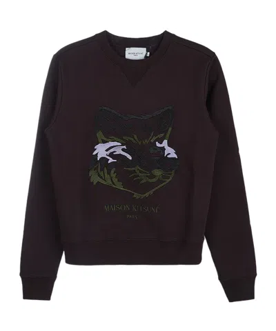 Maison Kitsuné Long-sleeved Sweater In Black
