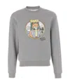 Maison Kitsuné 'rambling Fox Print Sweat In Gray