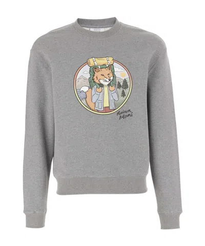 MAISON KITSUNÉ MAISON KITSUNÉ FOX PRINTED CREWNECK SWEATSHIRT
