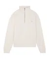 Maison Kitsuné Profile Fox-embroidered Half-zip Sweatshirt In White