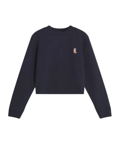 Maison Kitsuné Long-sleeved Sweatshirt In Black