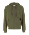 Maison Kitsuné Long-sleeved Zipper Sweatshirt In Green