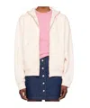Maison Kitsuné Long-sleeved Zipper Sweatshirt In White