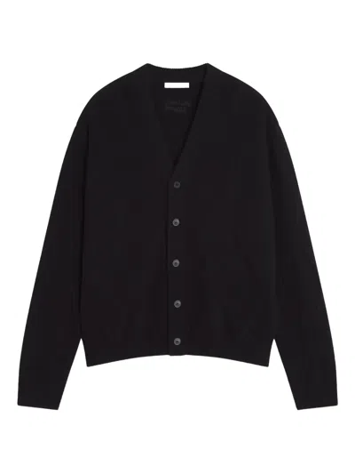 Maison Kitsuné Long-sleeves Wool Cardigan In Black
