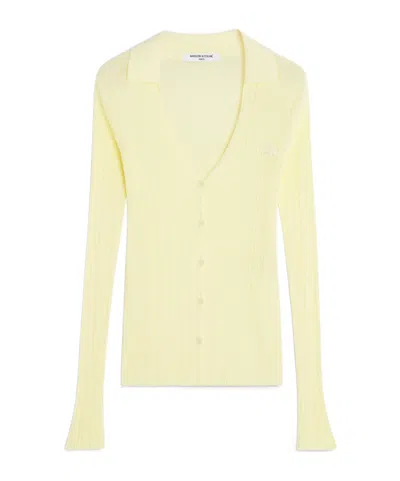 Maison Kitsuné Long-sleeved Cardigan In Yellow