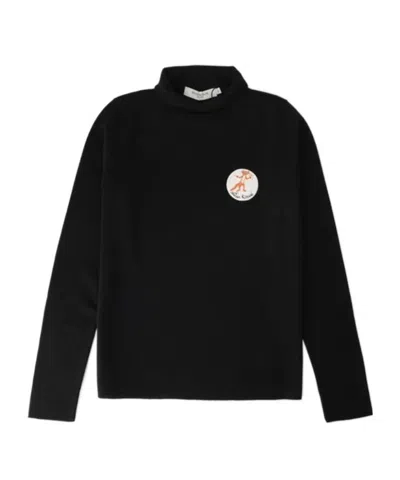 Maison Kitsuné Long-sleeved Knitwear In Black