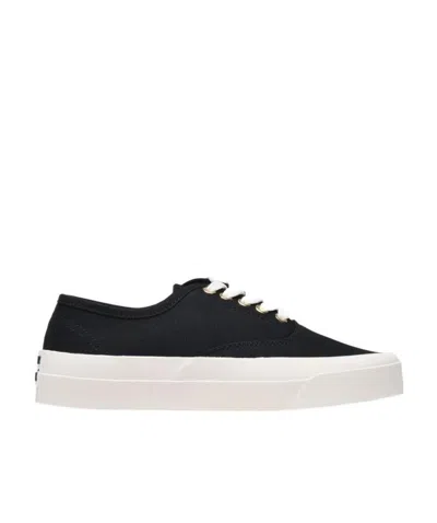 Maison Kitsuné Low-top Canvas Sneakers In Black