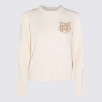 Maison Kitsuné Maglie Ecru / Tan Beige In White