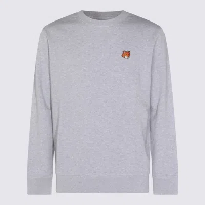 MAISON KITSUNÉ MAISON KITSUNÉ LIGHT GREY COTTON SWEATSHIRT