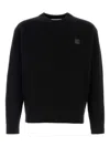 Maison Kitsuné Ribbed Knit Sweater With Cropped Fit And Embroidered Emblem In Black