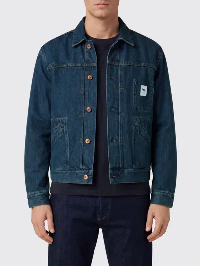 Maison Kitsuné Jacket Men Color Indigo In Blue