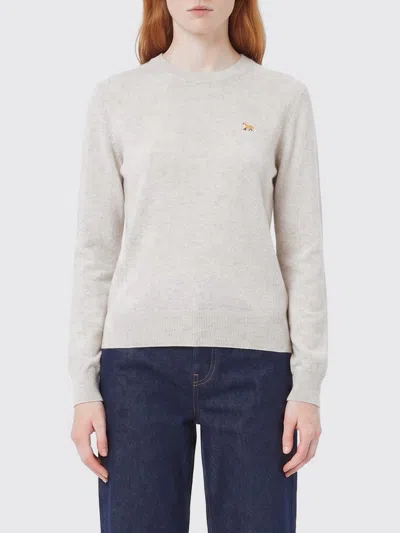 Maison Kitsuné Maison Kitsun&eacute;  Merino Wool Crew-neck Pullover In Gray