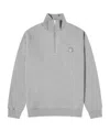 Maison Kitsuné Bold Fox Head Patch Half Zip Sweatshirt In Gray