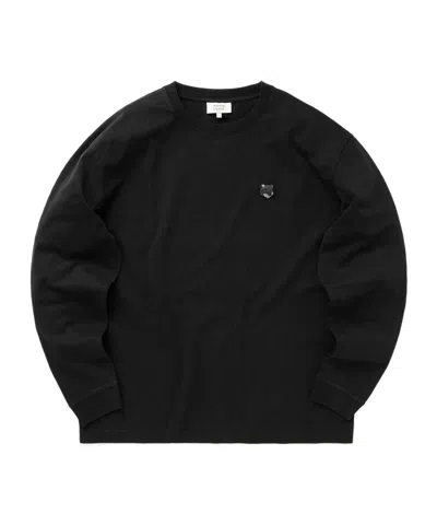 Maison Kitsuné Bold Fox Head Patch Long-sleeved T-shirt In Black
