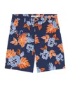 Maison Kitsuné Blue Bermuda Shorts With Floral Print In Cotton Man In Blue