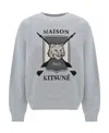 Maison Kitsuné Fox-motif Mélange Cotton Sweatshirt In Black