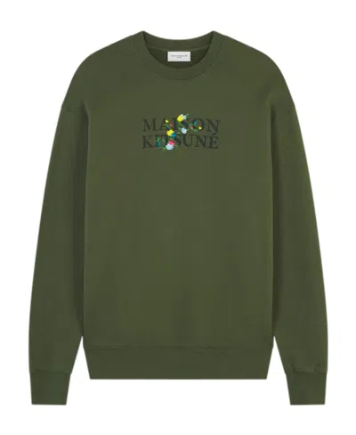 MAISON KITSUNÉ MAISON KITSUNÉ LOGO PRINTED CREWNECK SWEATSHIRT