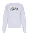Maison Kitsuné Logo-print Cotton Sweatshirt In White