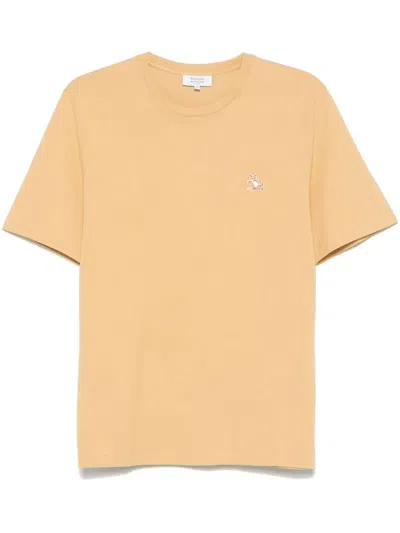 Maison Kitsuné Maison Kitsune Chillax Fox-patch T-shirt In Yellow