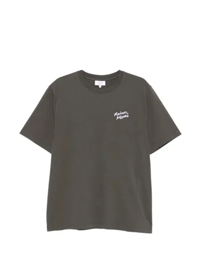 Maison Kitsuné Crewneck Logo T-shirt In Green