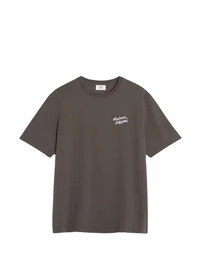 Maison Kitsuné Maison Kitsune Handwriting Comfort Tee S In Brown