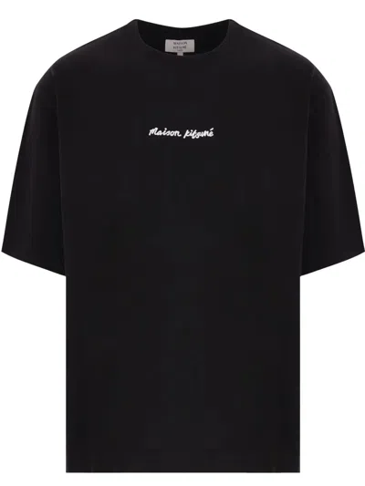 Maison Kitsuné Maison Kitsune Line Handwriting Oversized T-shirt In Animal Print