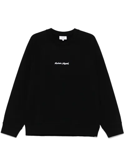 Maison Kitsuné Maison Kitsune Logo-embroidered Sweatshirt In Black