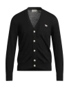 Maison Kitsuné Button-up Wool Cardigan In Black