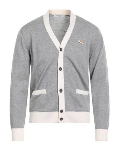 Maison Kitsuné Man Cardigan Grey Size Xxl Wool