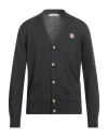 Maison Kitsuné Man Cardigan Lead Size L Wool In Grey