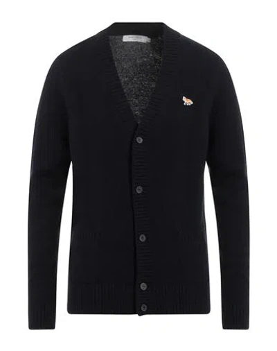 Maison Kitsuné Man Cardigan Midnight Blue Size L Wool