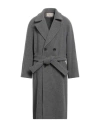 Maison Kitsuné Man Coat Grey Size M Wool, Polyamide In Gray