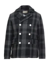 Maison Kitsuné Man Coat Midnight Blue Size L Wool In Blue