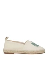 MAISON KITSUNÉ MAISON KITSUNÉ MAN ESPADRILLES BEIGE SIZE 9 TEXTILE FIBERS