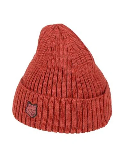 Maison Kitsuné Man Hat Brick Size Onesize Wool In Red