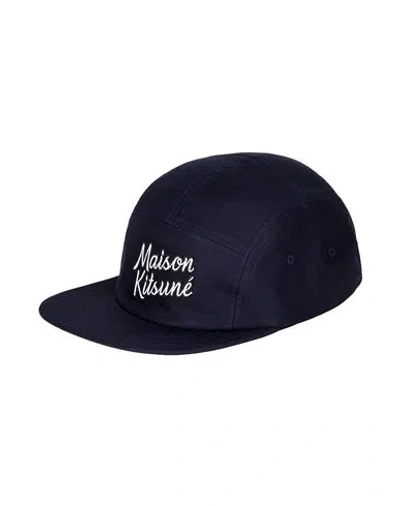 Maison Kitsuné Man Hat Navy Blue Size Onesize Cotton