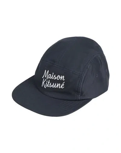 Maison Kitsuné Man Hat Navy Size Onesize Cotton In Blue